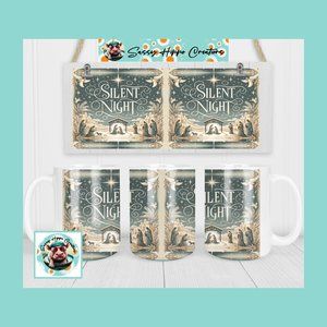 Ceramic Coffee Mug Silent Night Nativity Holy Family Christmas Holiday 15oz